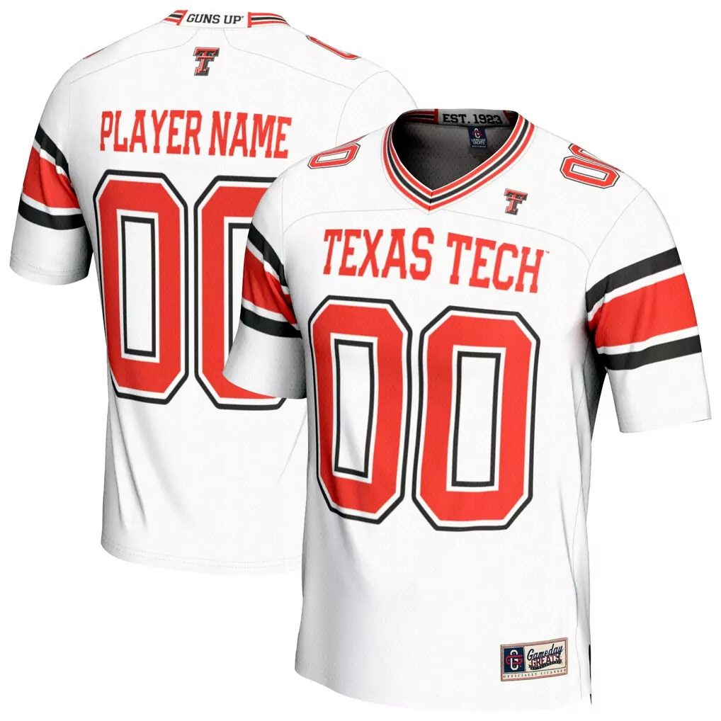 texas tech red raiders gameday greats youth personalized football fashion jersey white
