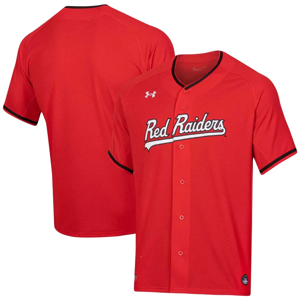 texas tech red raiders under armour softball v neck jersey red