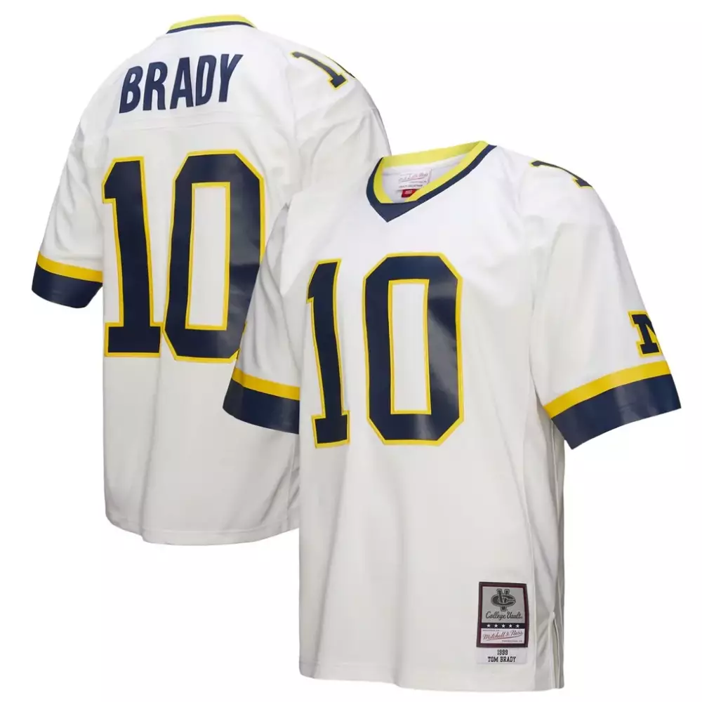 Tom Brady Michigan Wolverines Mitchell & Ness Big Tall 1999 Legacy Jersey | White Stitched Fan Gear | For Men, Women & Youth