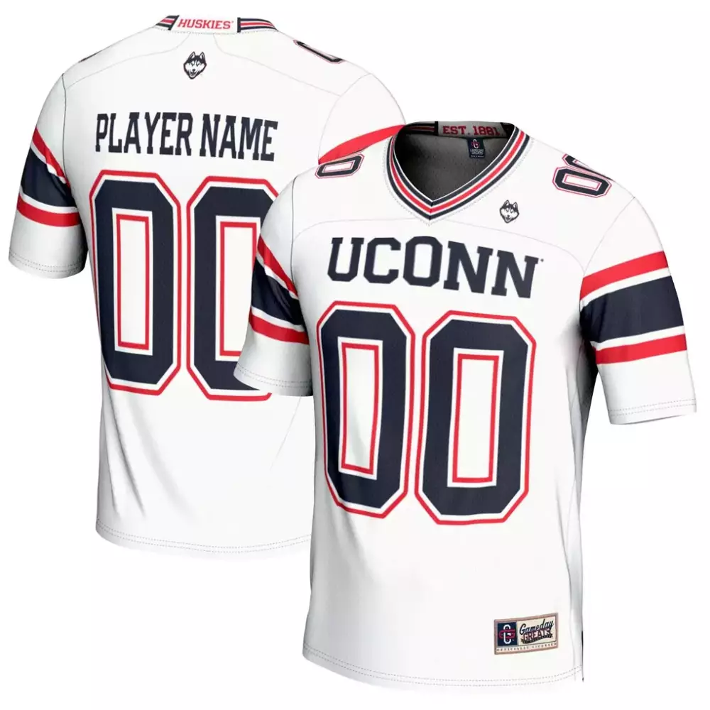 uconn huskies gameday greats nil pick a player football jersey white