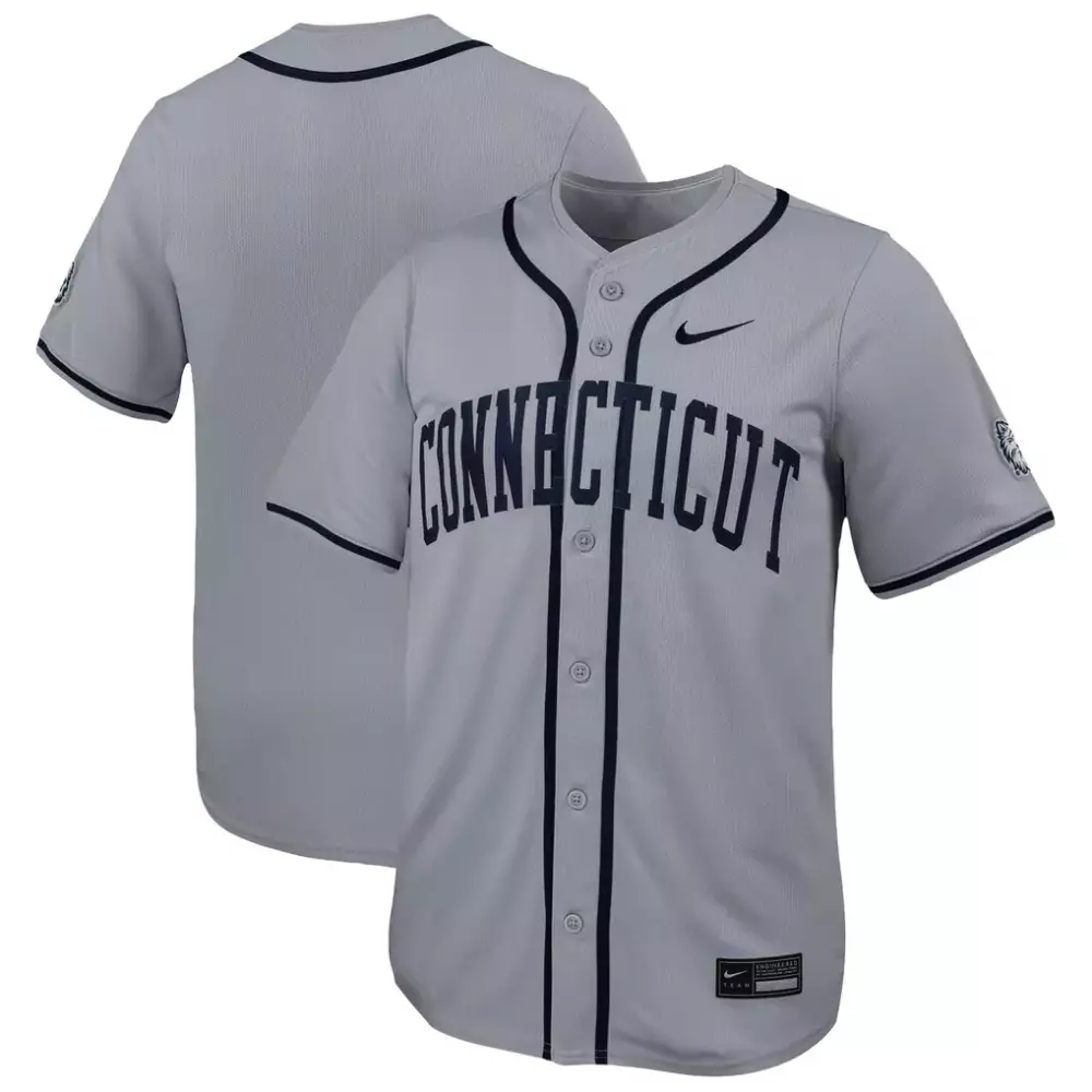 uconn huskies nike limited baseball jersey gray