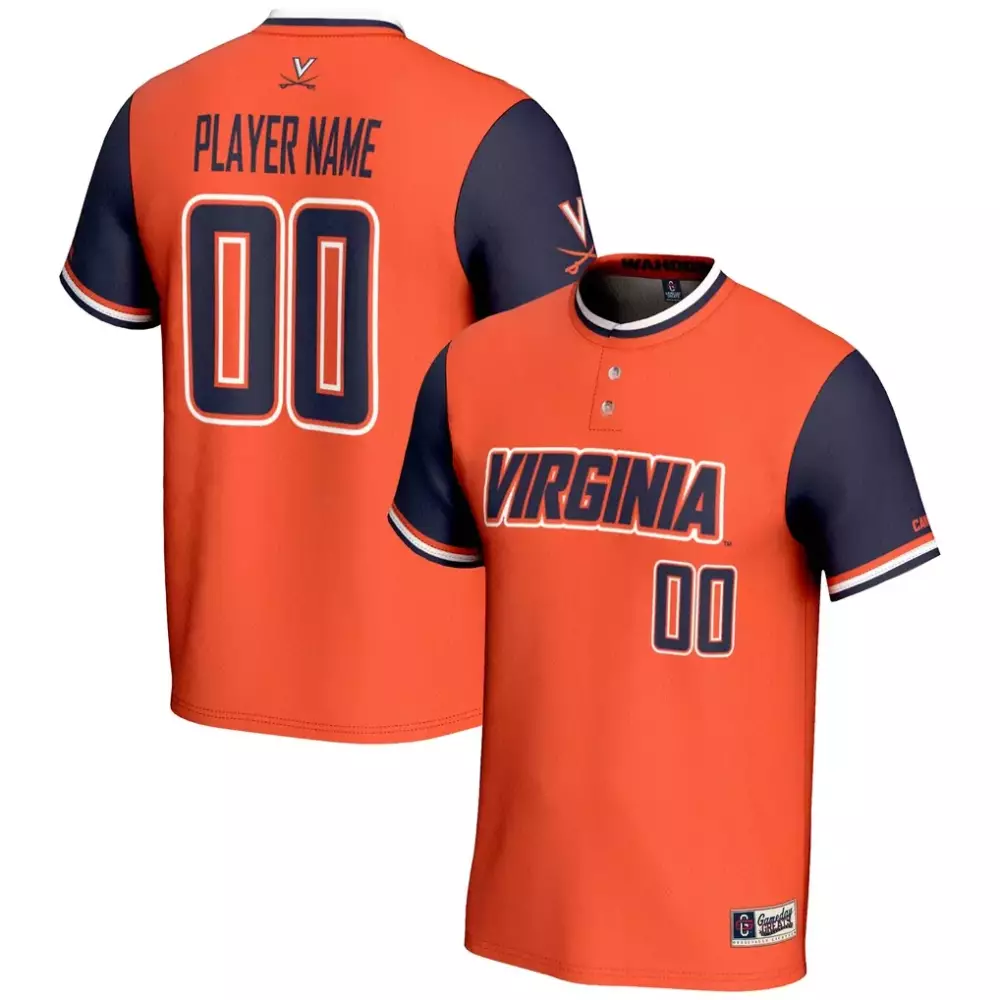 virginia cavaliers gameday greats youth nil pick a player lightweight softball jersey orange