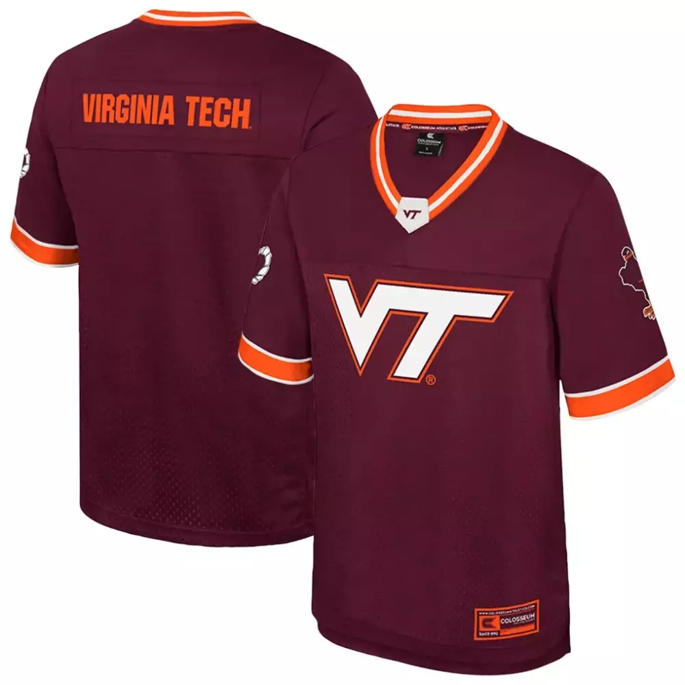 virginia tech hokies colosseum nothing but the hits football jersey maroon