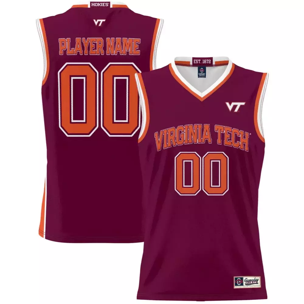 virginia tech hokies gameday greats nil pick a player lightweight baseball jersey maroon