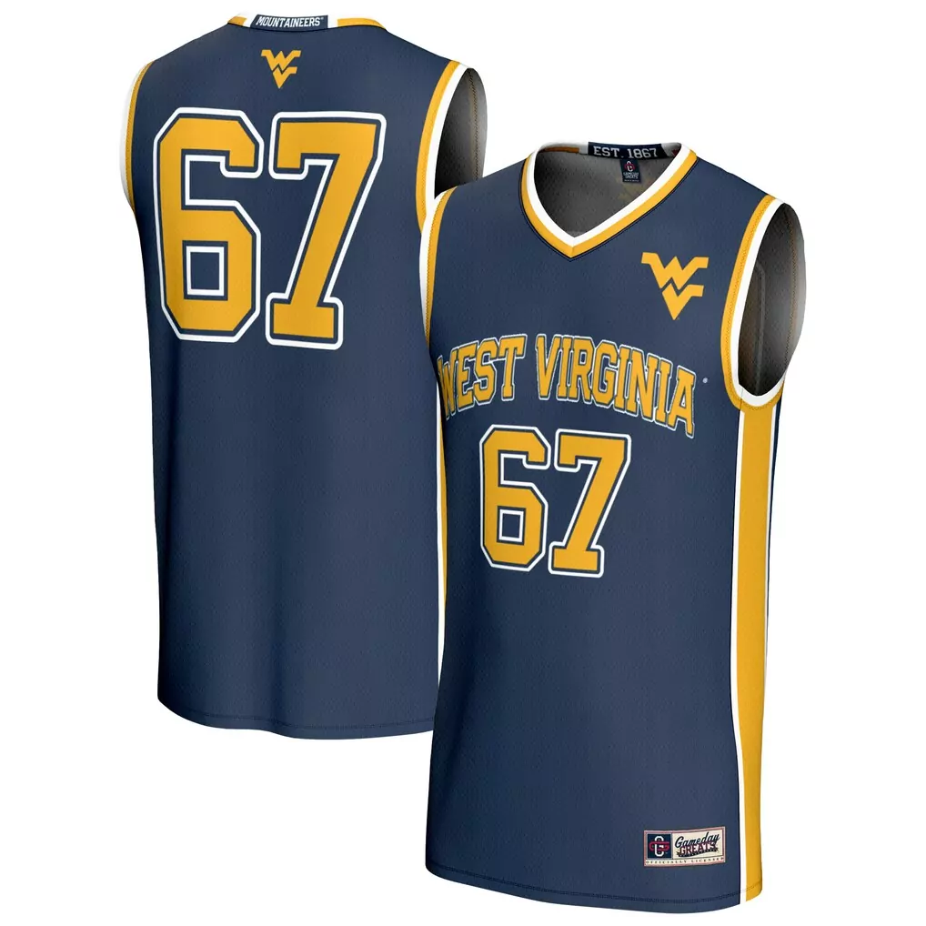 west virginia mountaineers gameday greats unisex collegiate men s soccer nil pick a player fashion jersey navy gold
