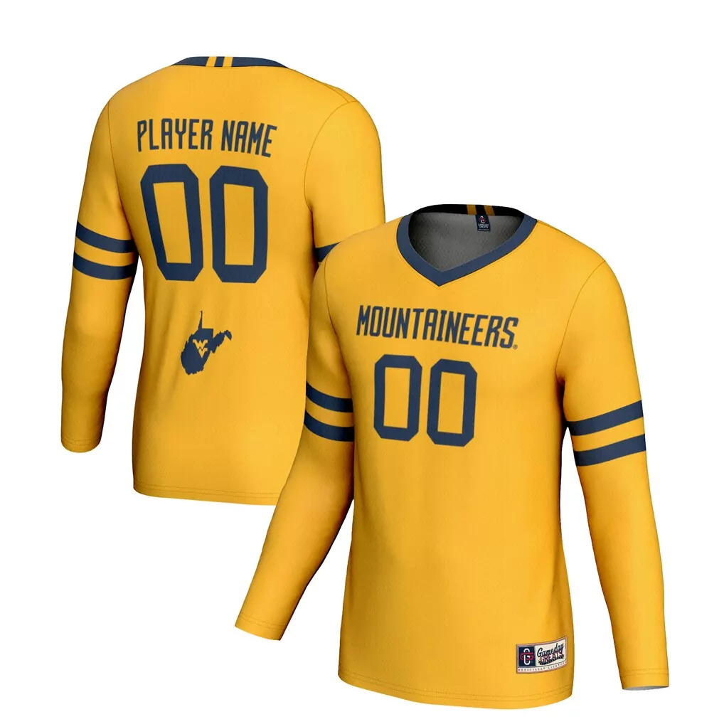west virginia mountaineers gameday greats unisex nil pick a player football fashion jersey navy