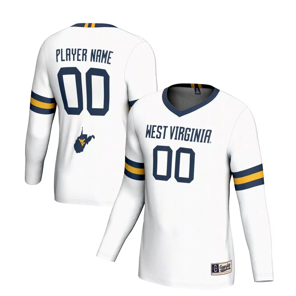 west virginia mountaineers gameday greats unisex nil pick a player football fashion jersey navy