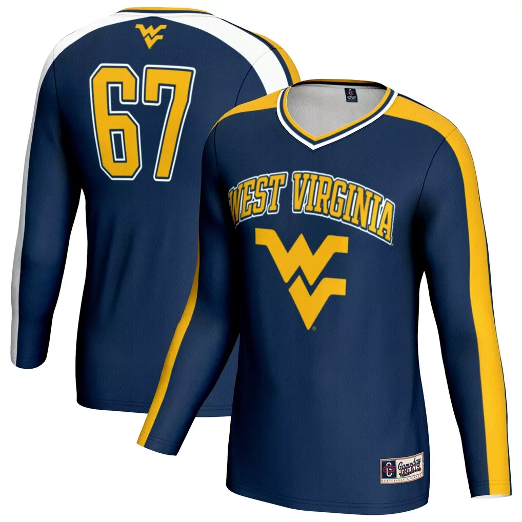west virginia mountaineers gameday greats unisex spirit hockey jersey gold