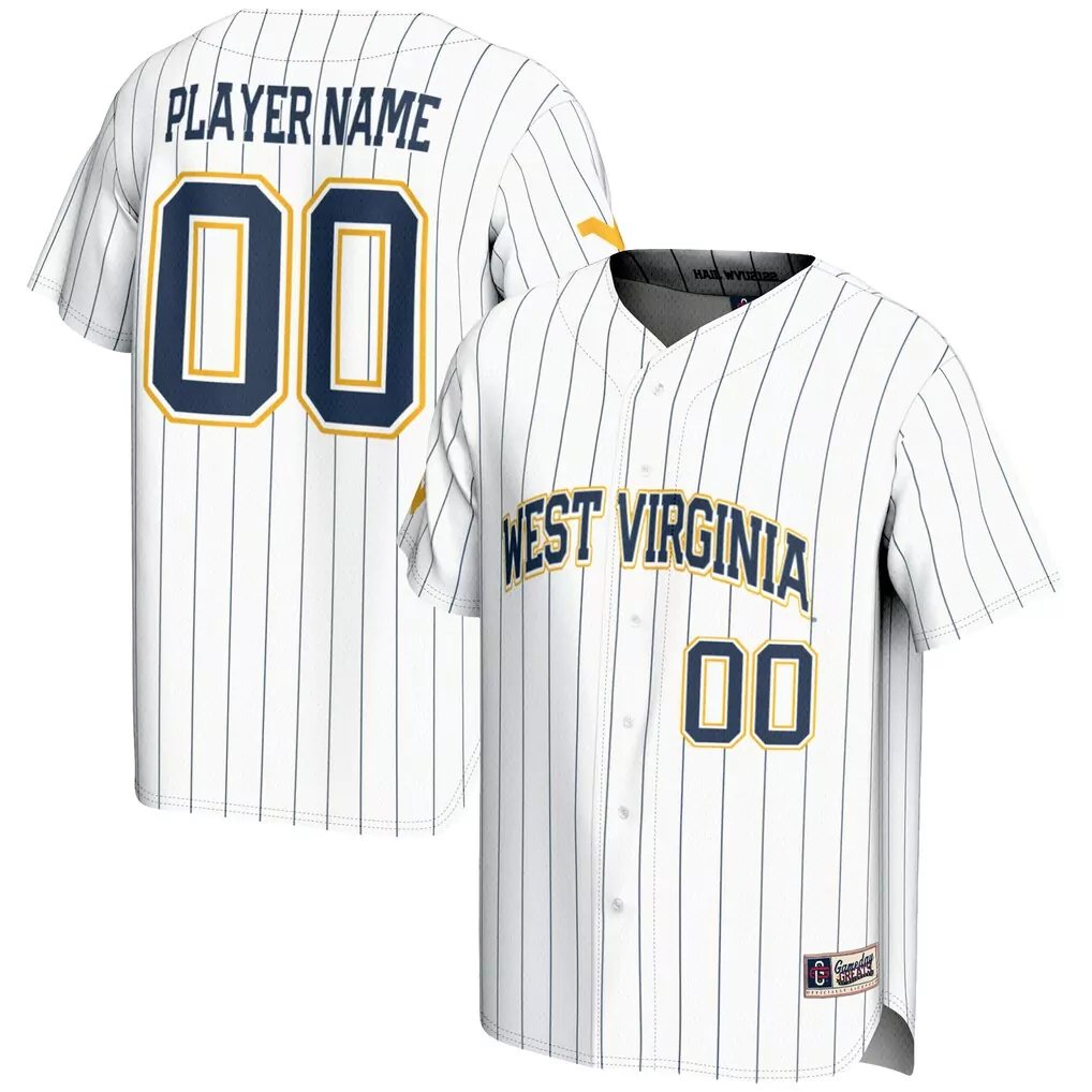 west virginia mountaineers gameday greats youth nil pick a player lightweight baseball jersey navy