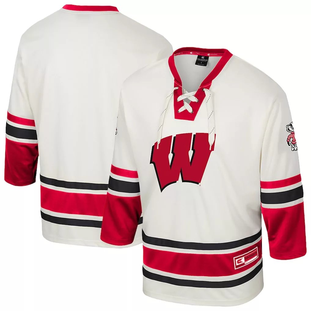 wisconsin badgers colosseum nothing but the hits football jersey red