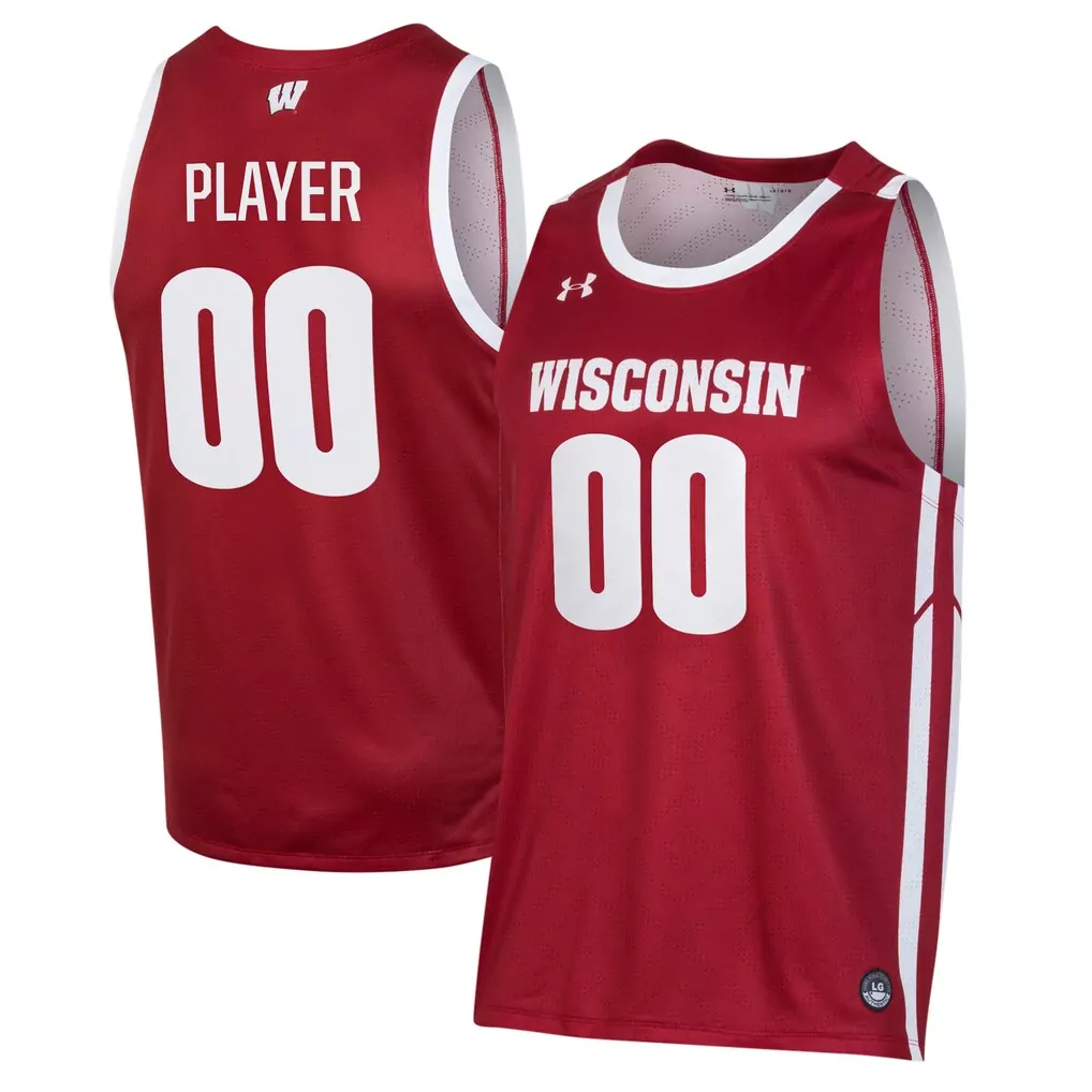 wisconsin badgers under armour nil pick a player replica football jersey red