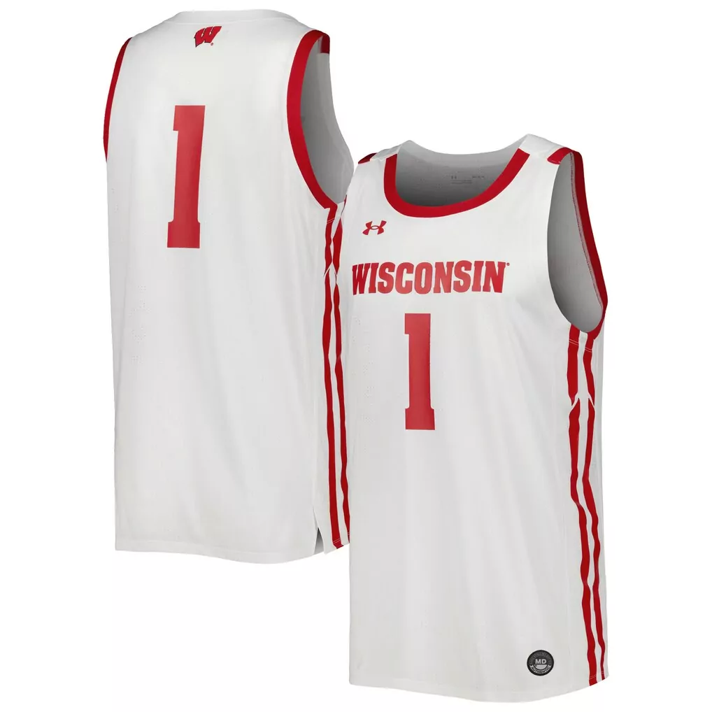 wisconsin badgers under armour nil pick a player replica football jersey red