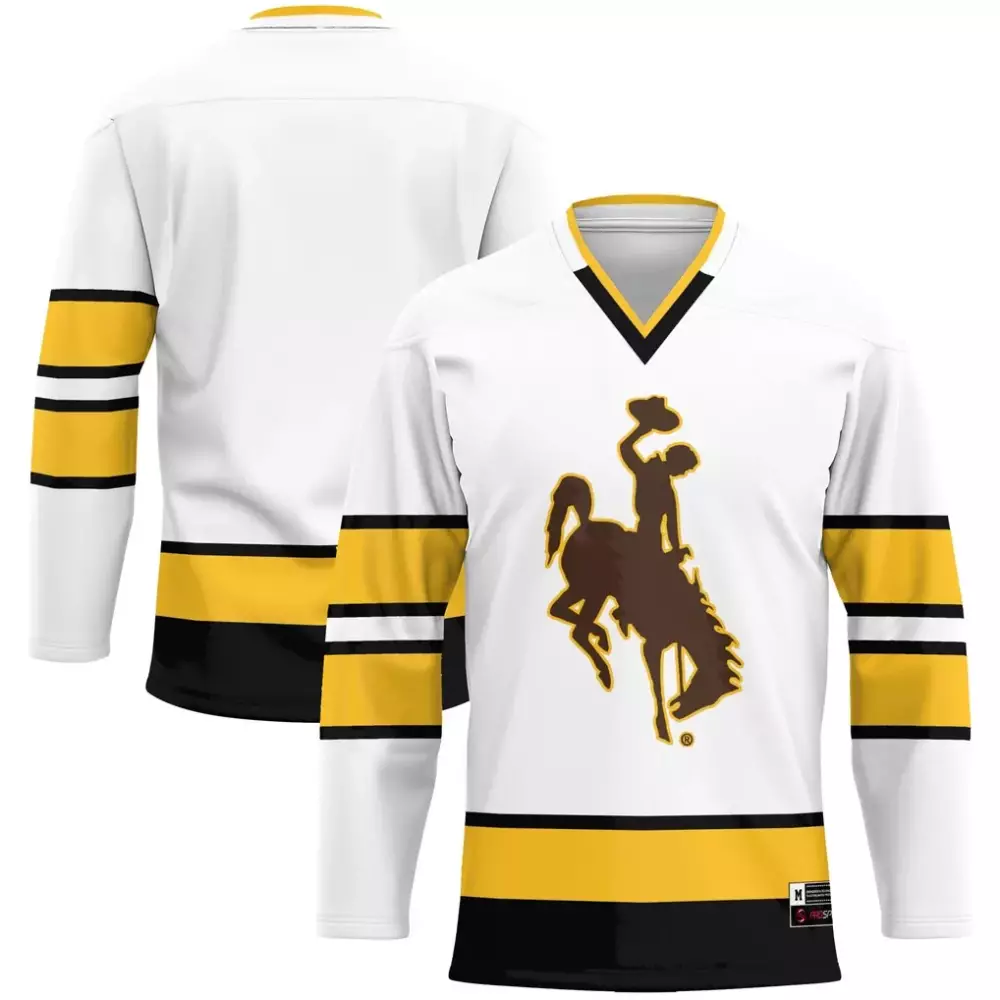 wyoming cowboys gameday greats hockey jersey white