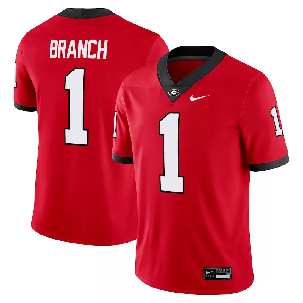 zachariah branch georgia bulldogs nike home nil football game jersey red