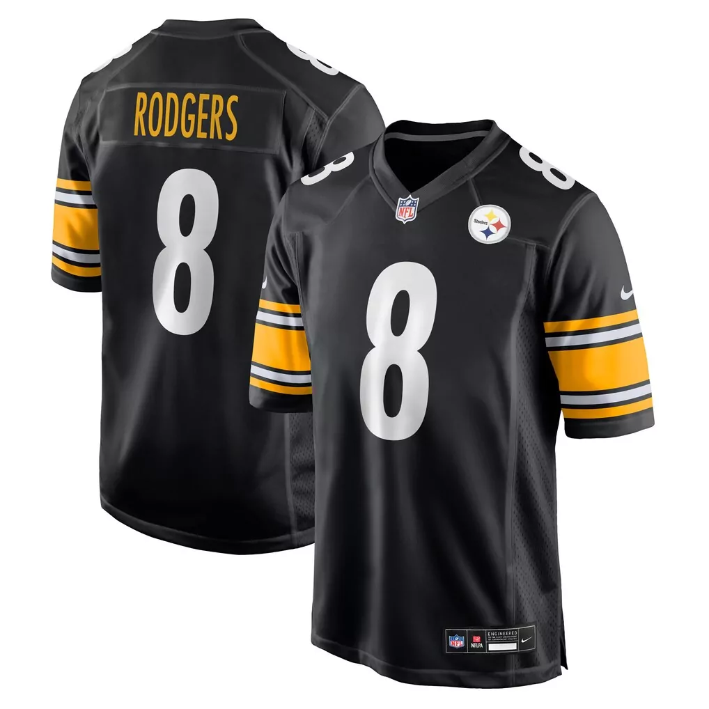 aaron rodgers pittsburgh steelers nike alternate game jersey black