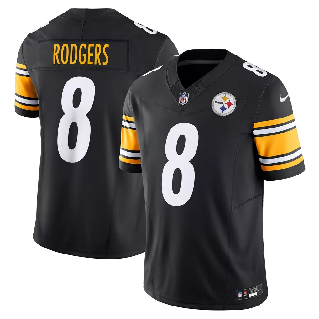 aaron rodgers pittsburgh steelers nike alternate game jersey black