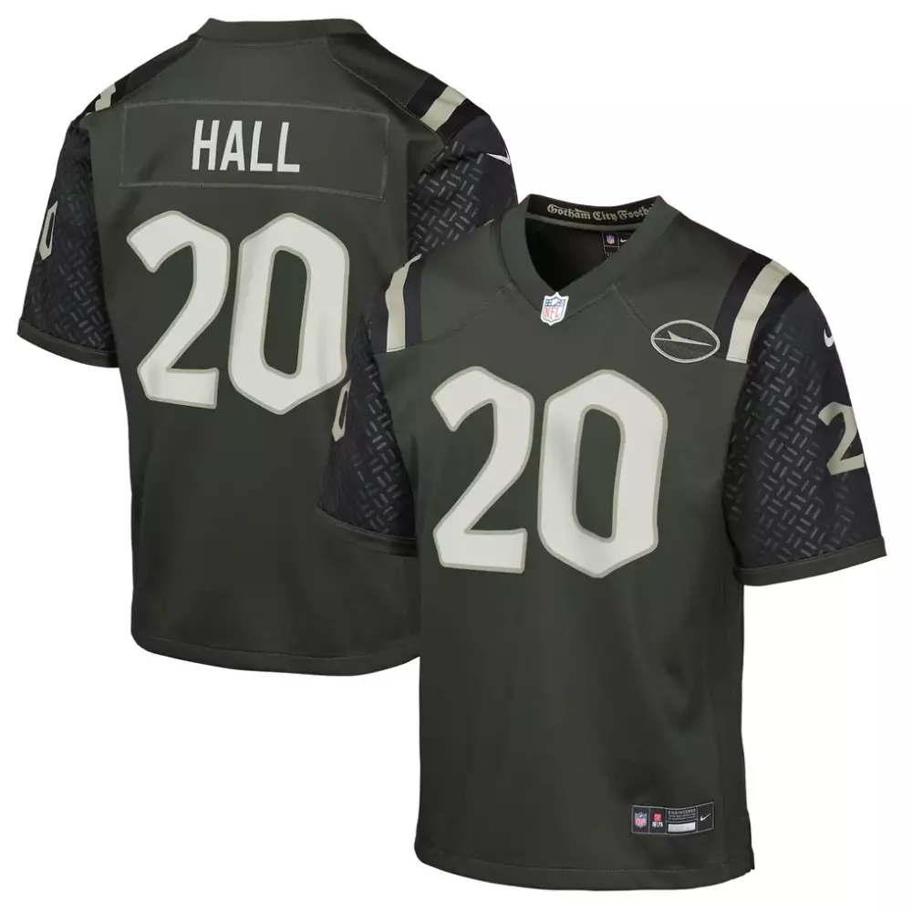 breece hall new york jets nike youth 2025 rivalries collection game jersey gotham green