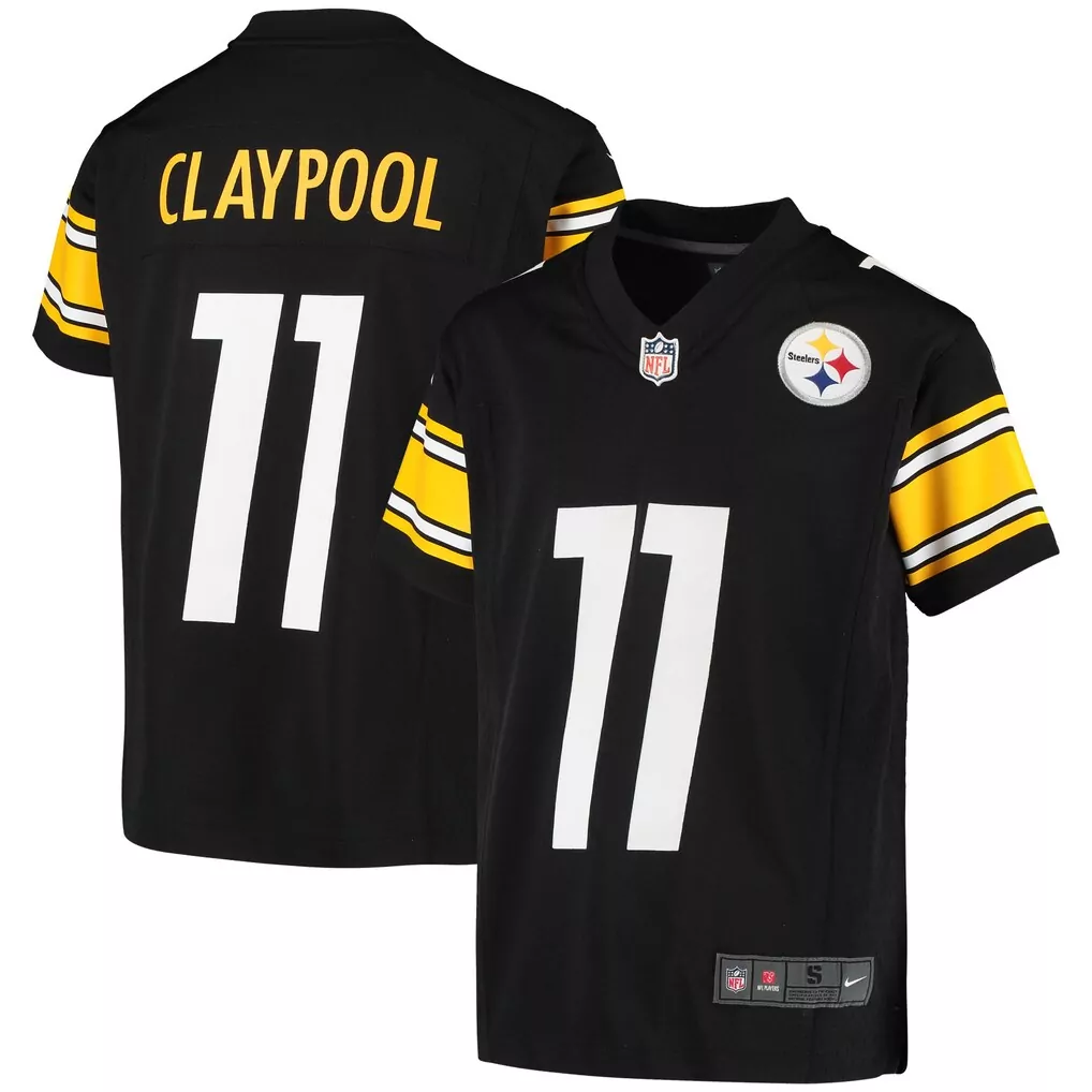 chase claypool pittsburgh steelers nike youth alternate game jersey black