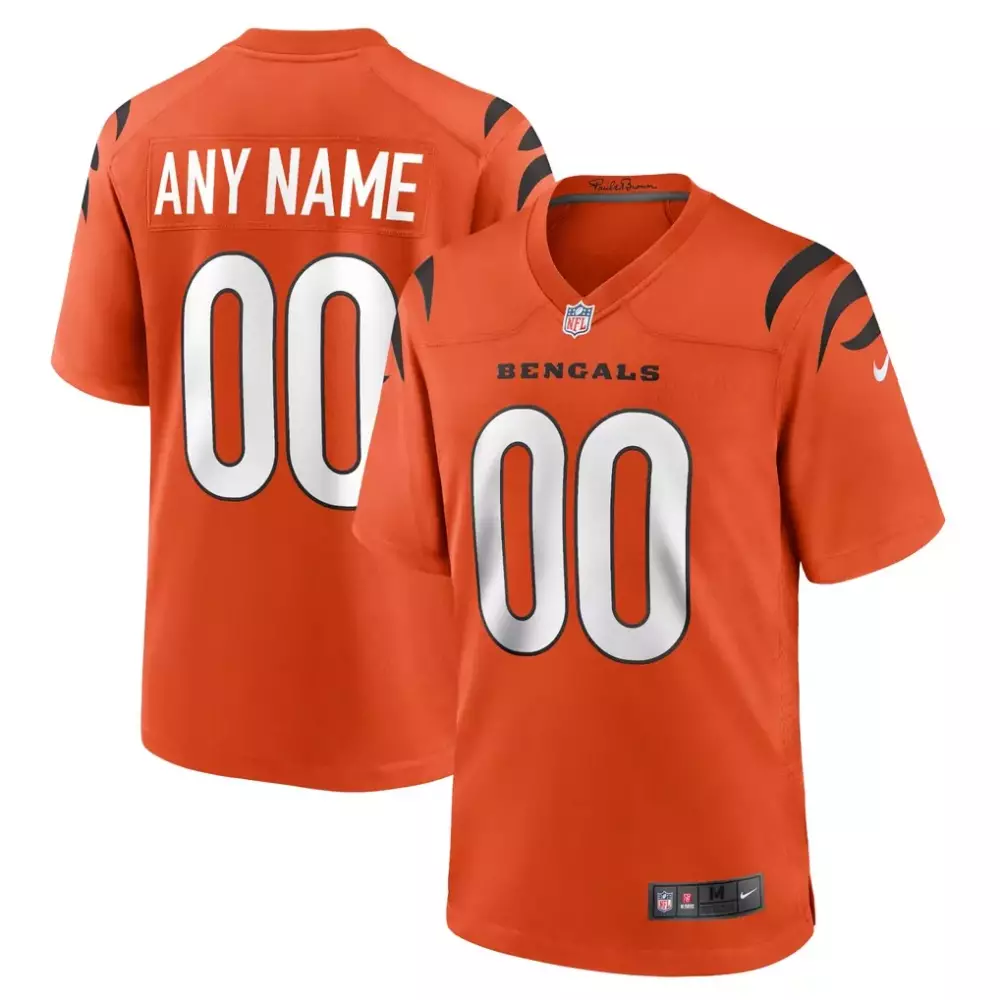 Cincinnati Bengals Nike Youth Alternate Game Custom Jersey Orange | Stylish Fan Gear | For Youth