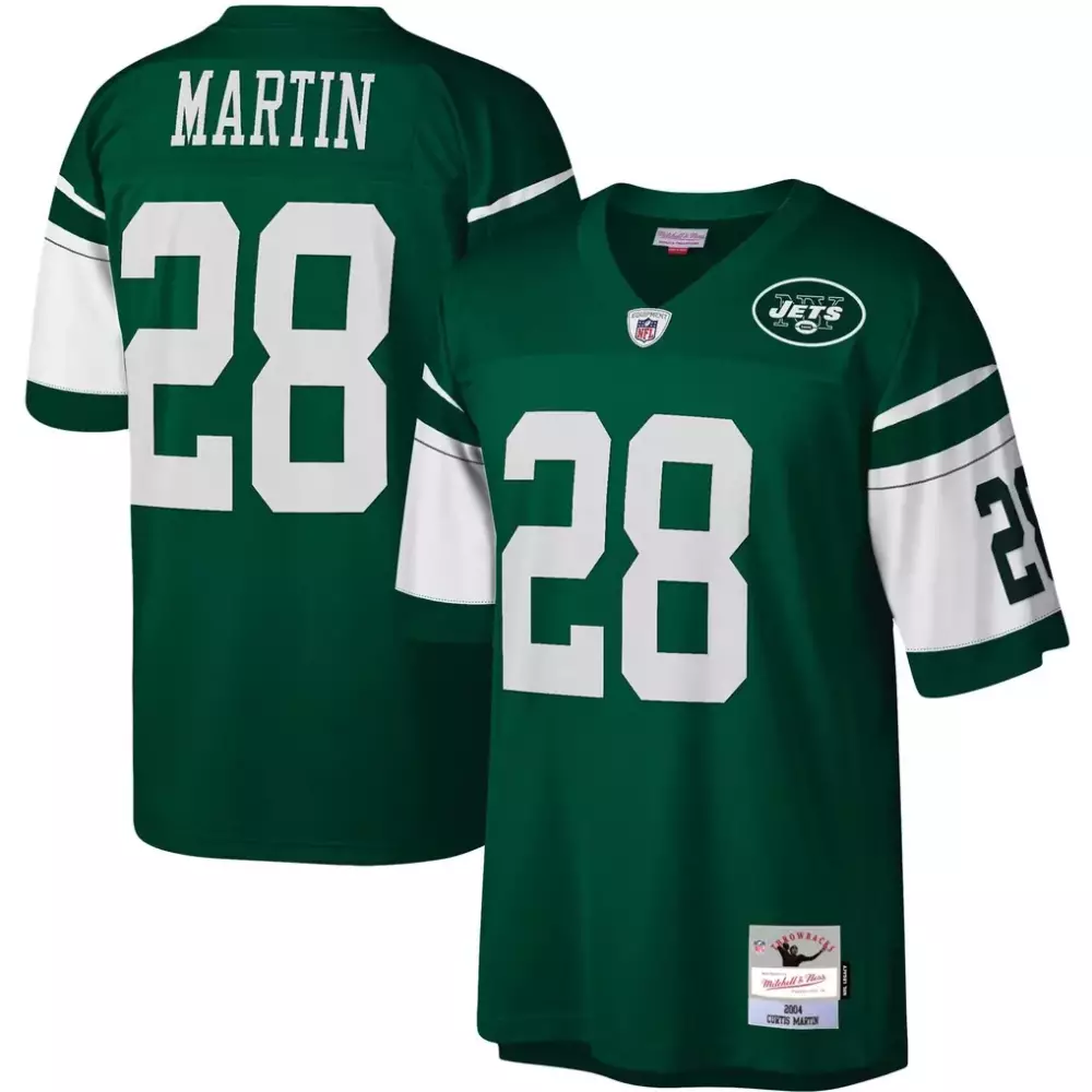 curtis martin new york jets mitchell ness legacy replica jersey green