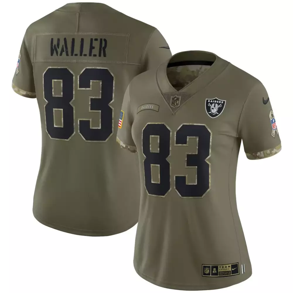 Darren Waller Las Vegas Raiders Nike Women's Atmosphere Fashion Game Jersey | Gray Stitched Fan Gear | For Men, Women & Youth