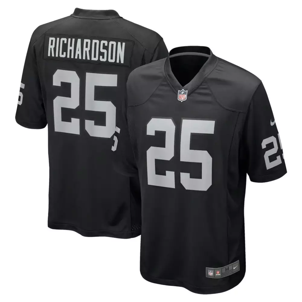 Decamerion Richardson Las Vegas Raiders Nike Black Game Jersey | Stylish Fan Gear | For Men, Women & Youth