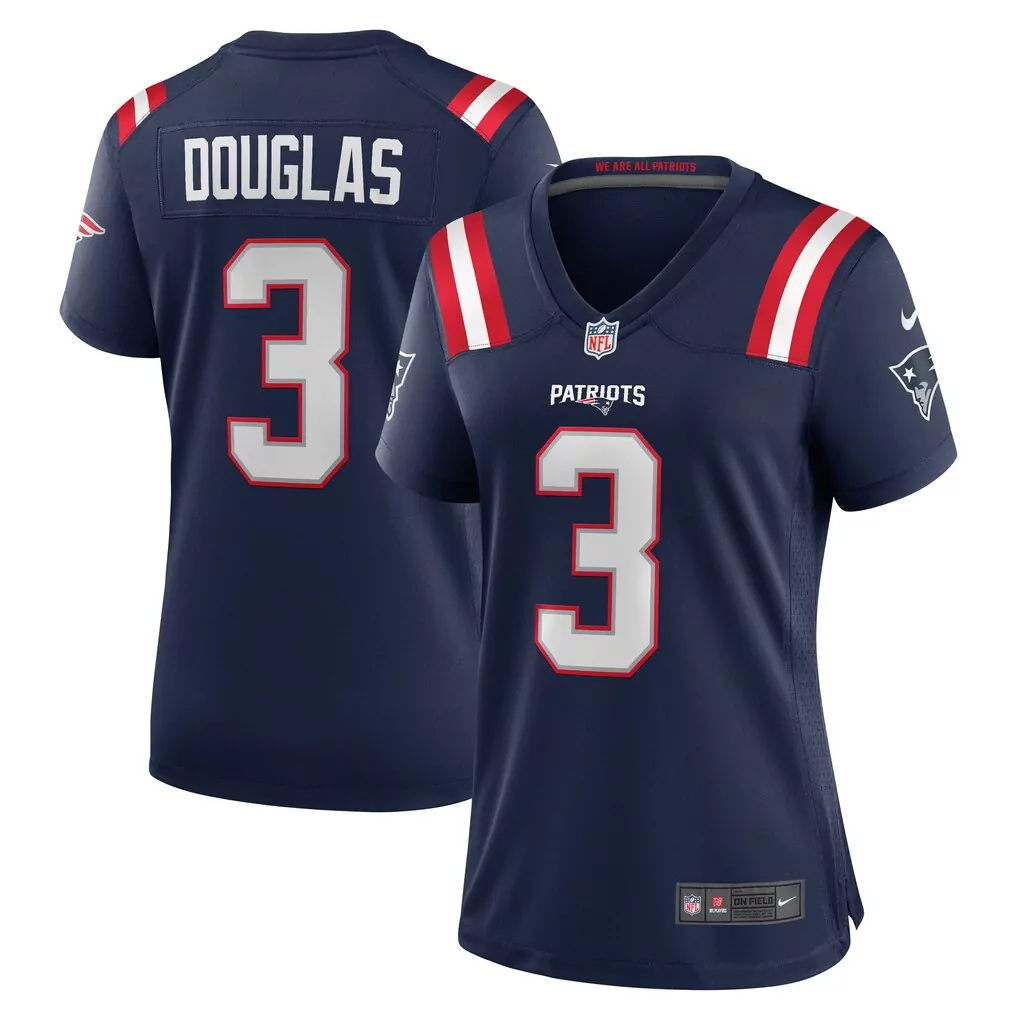 demario douglas new england patriots nike game jersey navy