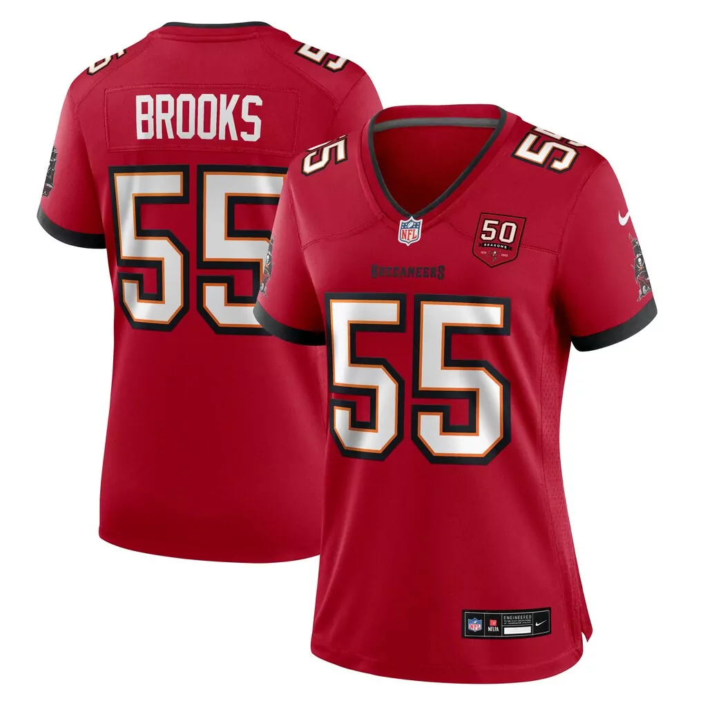 derrick brooks tampa bay buccaneers nike women s 50th anniversary team game jersey red