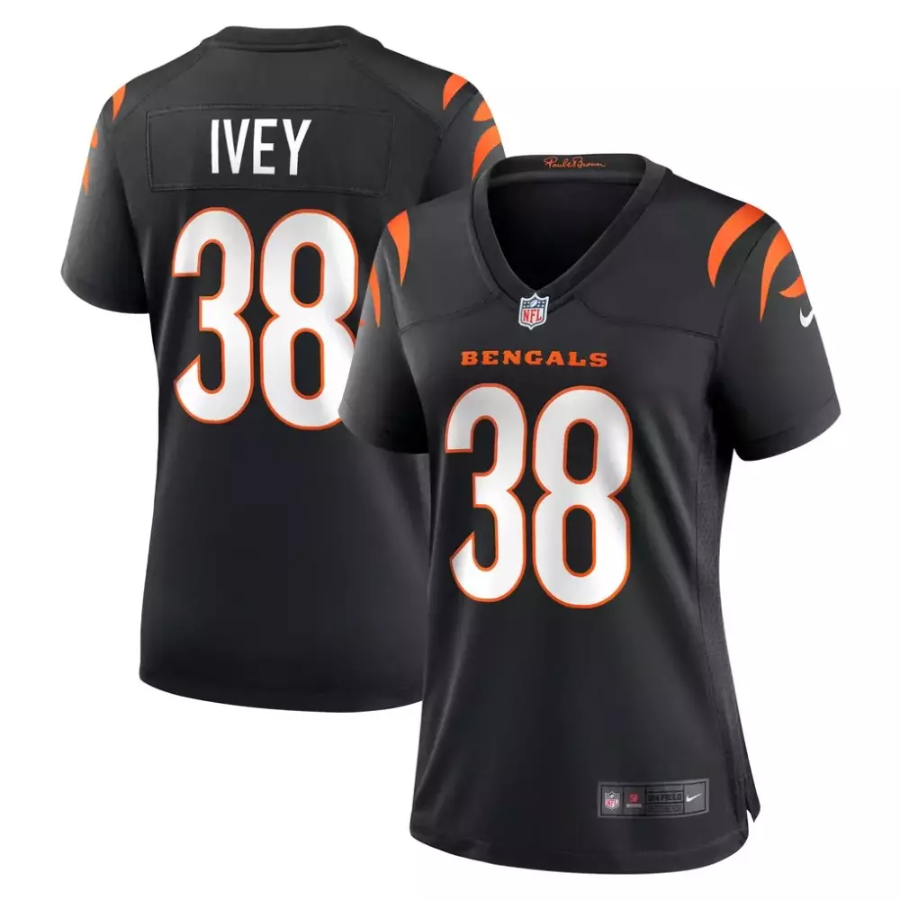 DJ Ivey Cincinnati Bengals Nike Women's Team Game Jersey | Black | Replica Fan Gear | For Men, Women & Youth