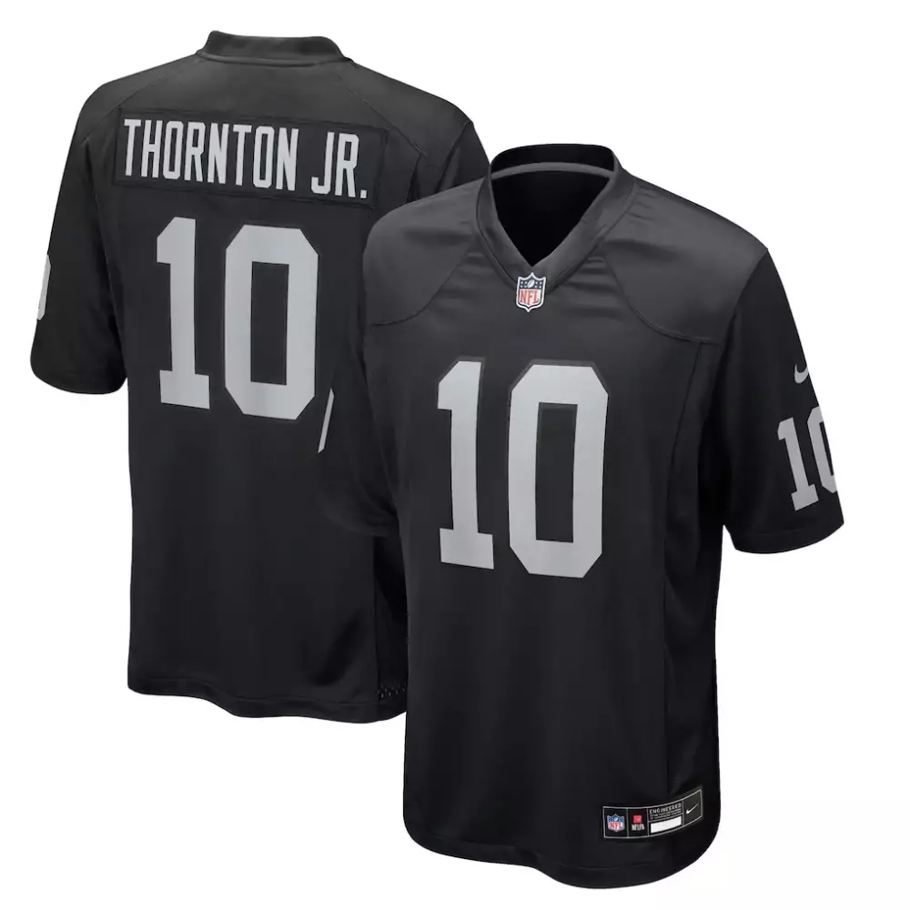 Thornton Jr. Las Vegas Raiders Nike Team Game Jersey | Black Style | Fan Gear for Game Day | For Men, Women & Youth