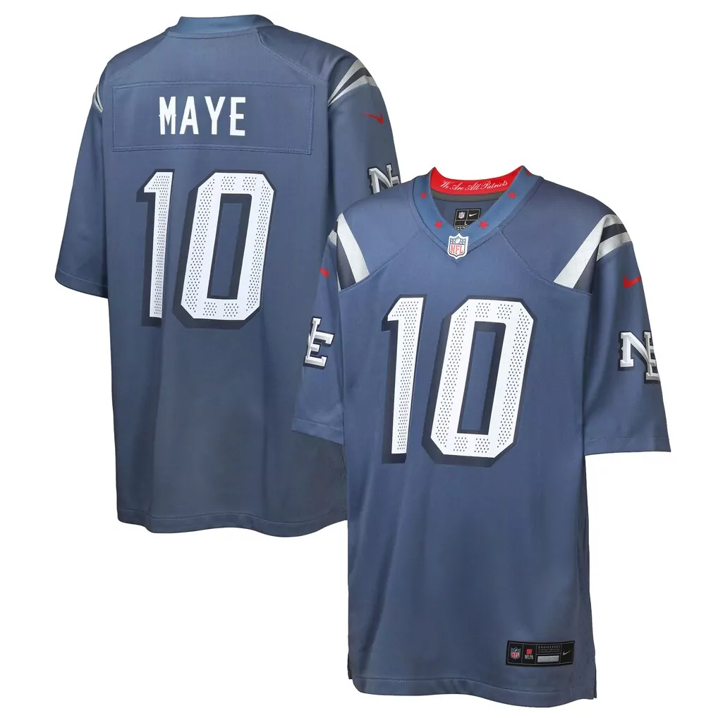 drake maye new england patriots nike women s player game jersey navy