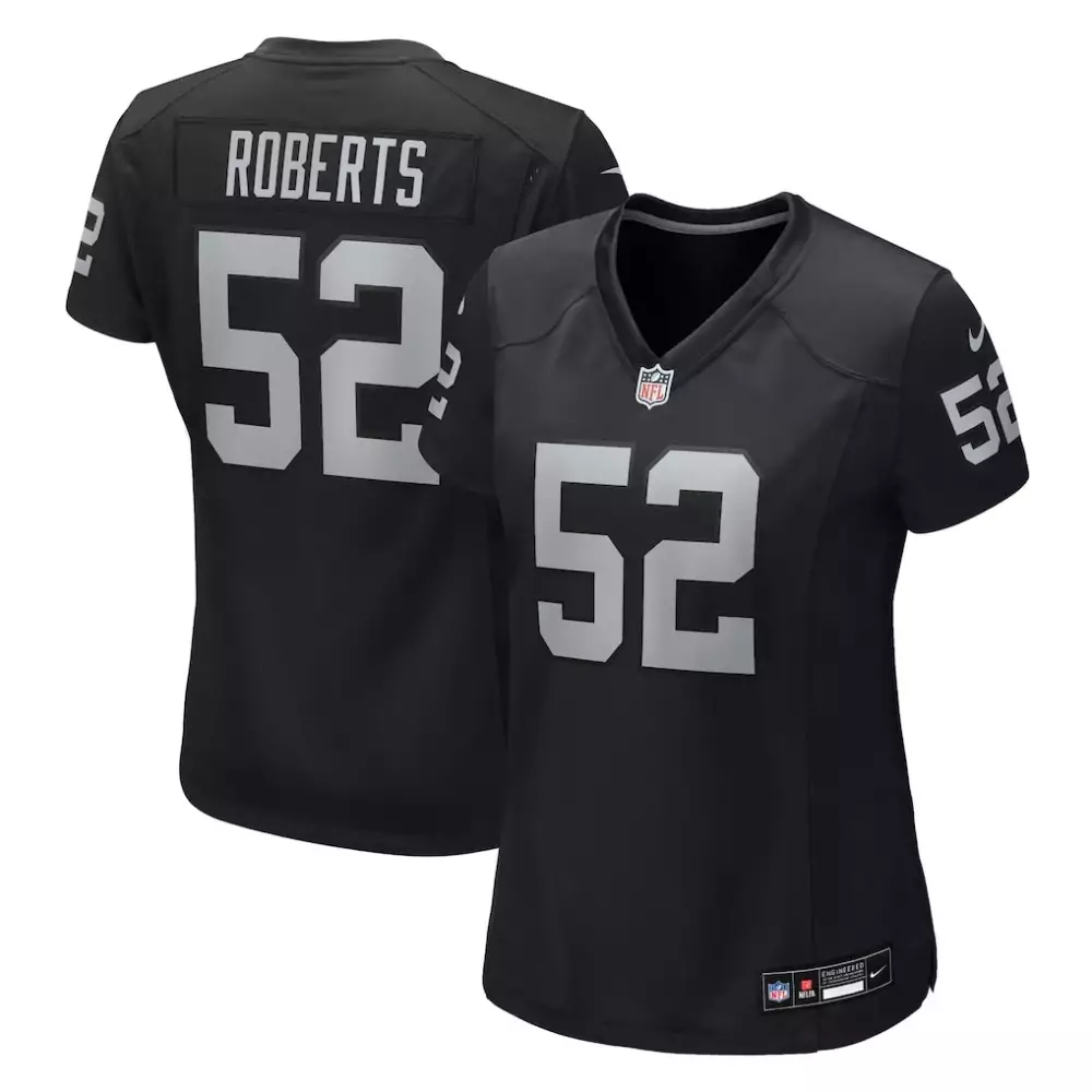 elandon roberts las vegas raiders nike team game jersey black