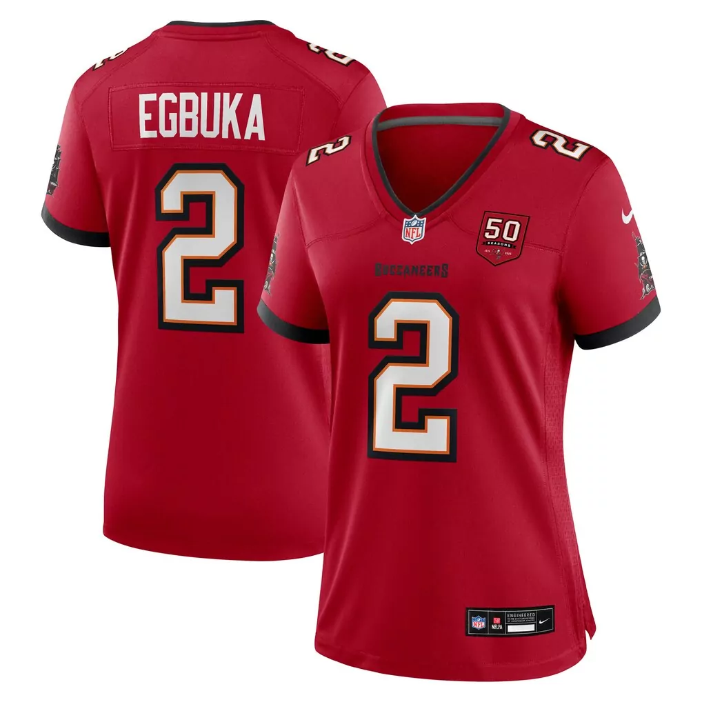 emeka egbuka tampa bay buccaneers nike women s team 50th season game jersey red