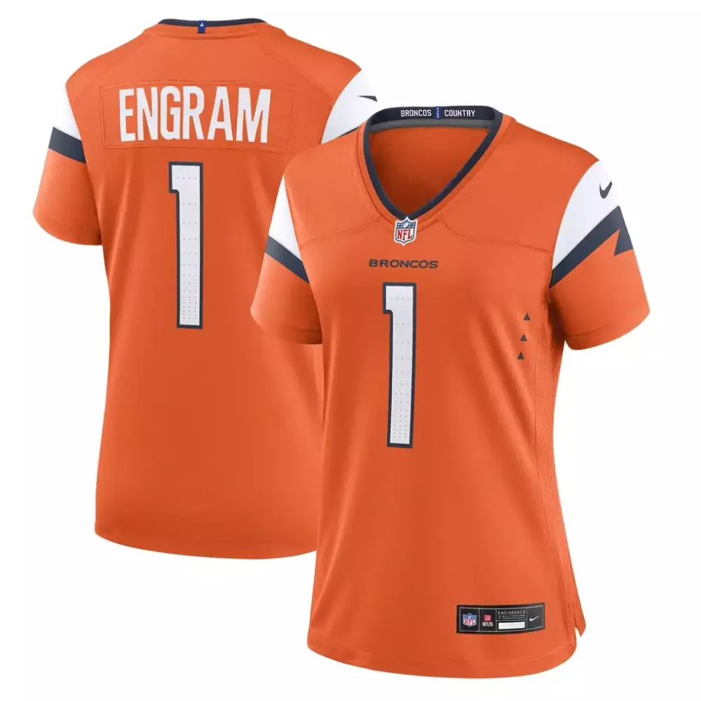 Evan Engram Nike Women's Team Game Jersey | Orange Denver Broncos 2023 | Fan Gear for Women & Youth
