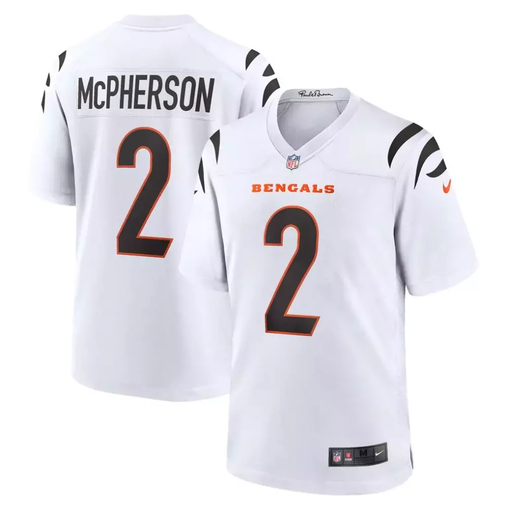 Evan McPherson Cincinnati Bengals Men's Black Gold Jersey | Stitched Replica Fan Gear | For Men, Women & Youth