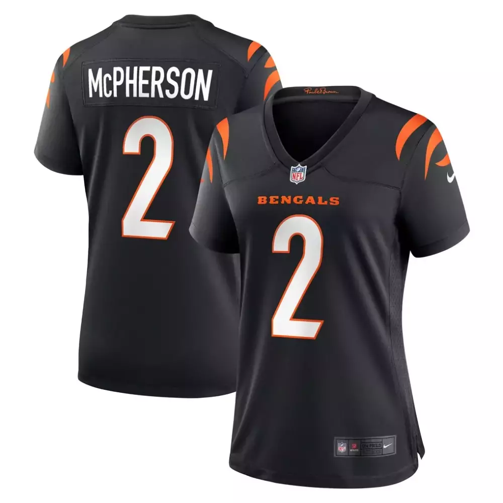 Evan McPherson Cincinnati Bengals Men's Black Gold Jersey | Stitched Replica Fan Gear | For Men, Women & Youth