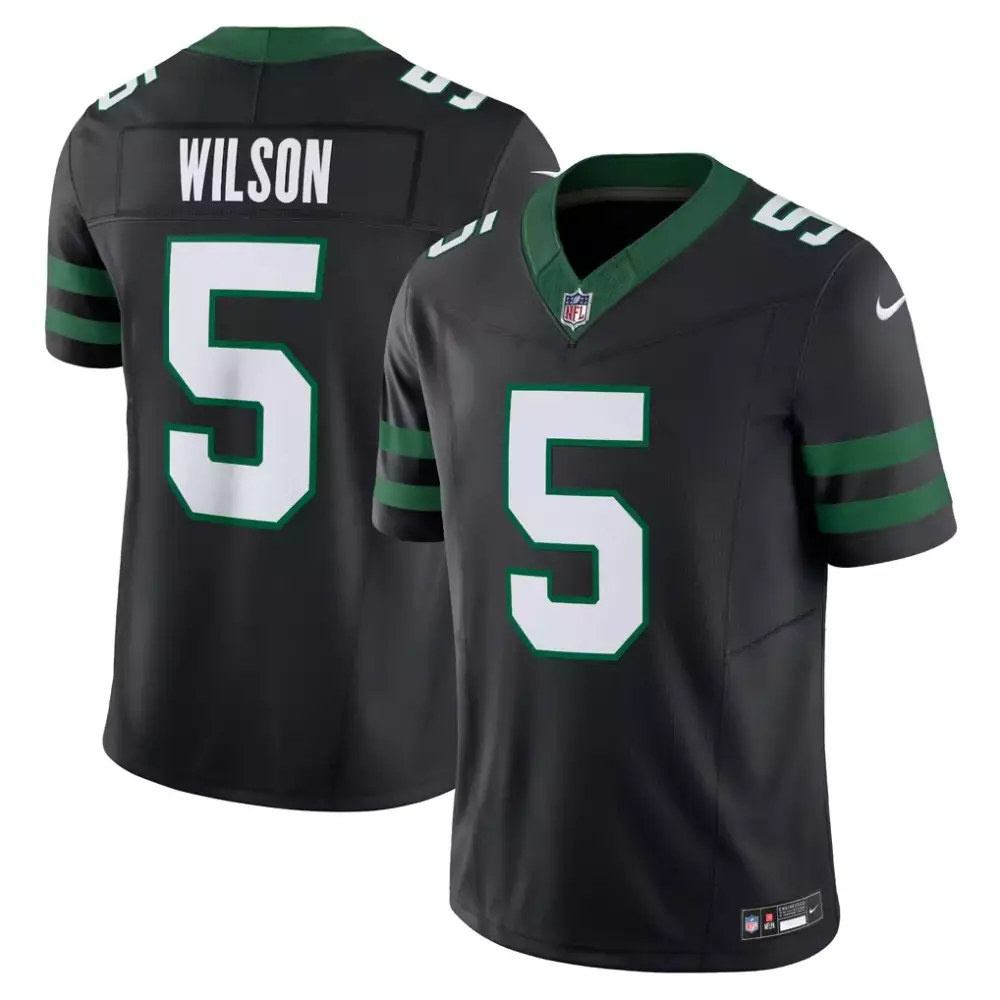 garrett wilson new york jets nike alternate vapor f u s e limited jersey legacy black