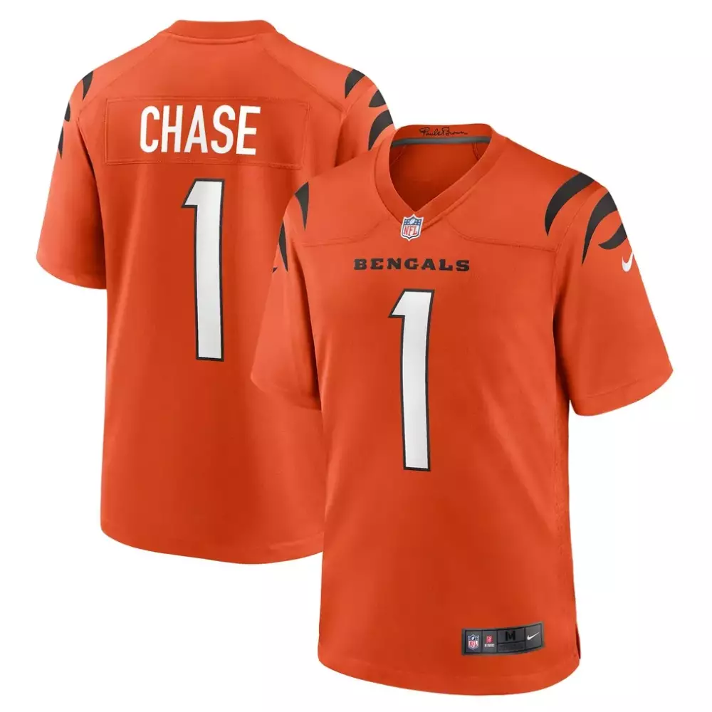 ja marr chase cincinnati bengals nike alternate game jersey orange