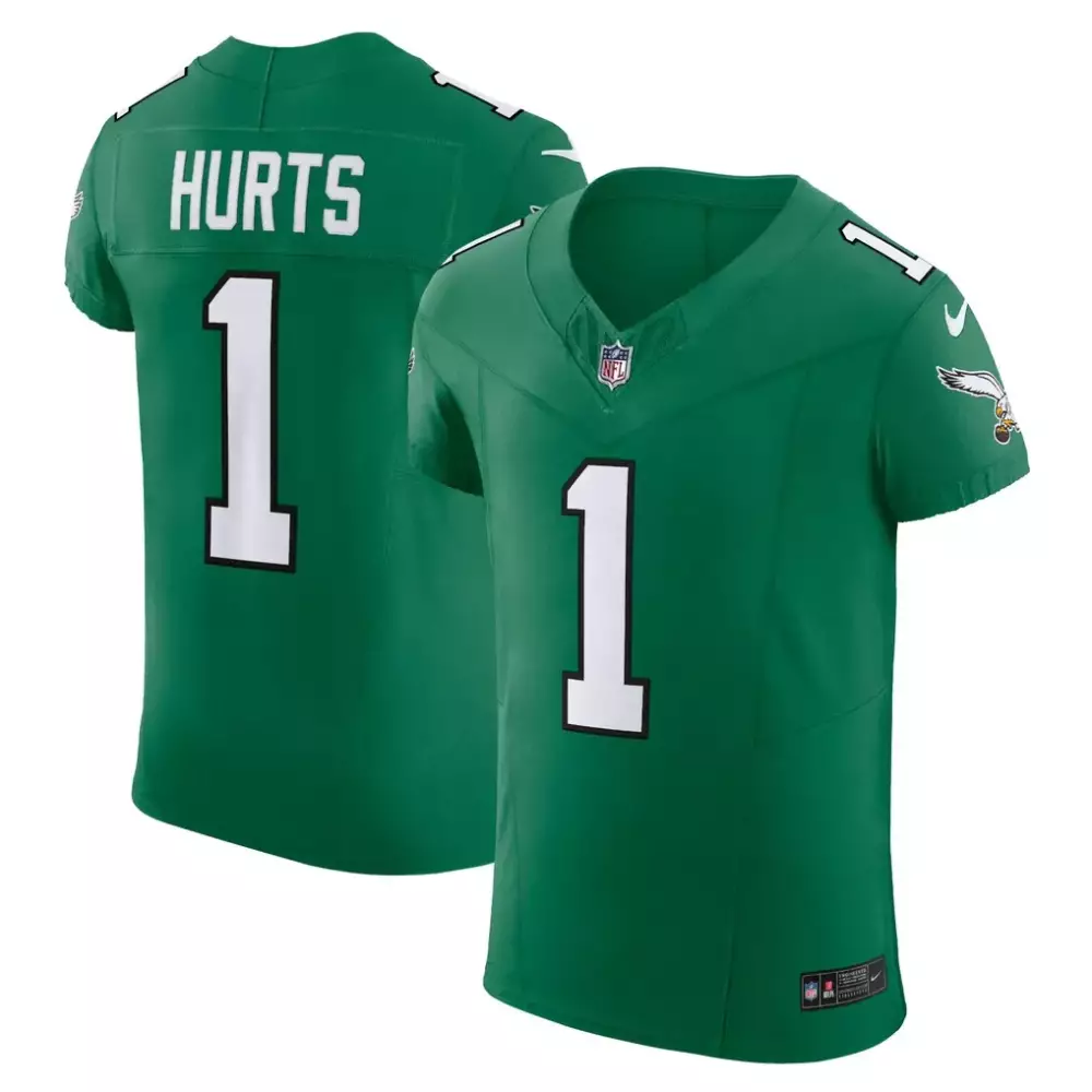 jalen hurts philadelphia eagles nike 2nd alternate vapor f u s e elite jersey kelly green