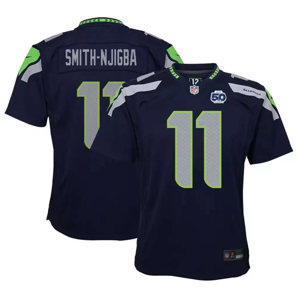 Jaxon Smith-Njigba Seattle Seahawks Nike Youth 50th Season Game Jersey | College Navy | Limited Edition Fan Gear for Kids | For Men, Women & Youth