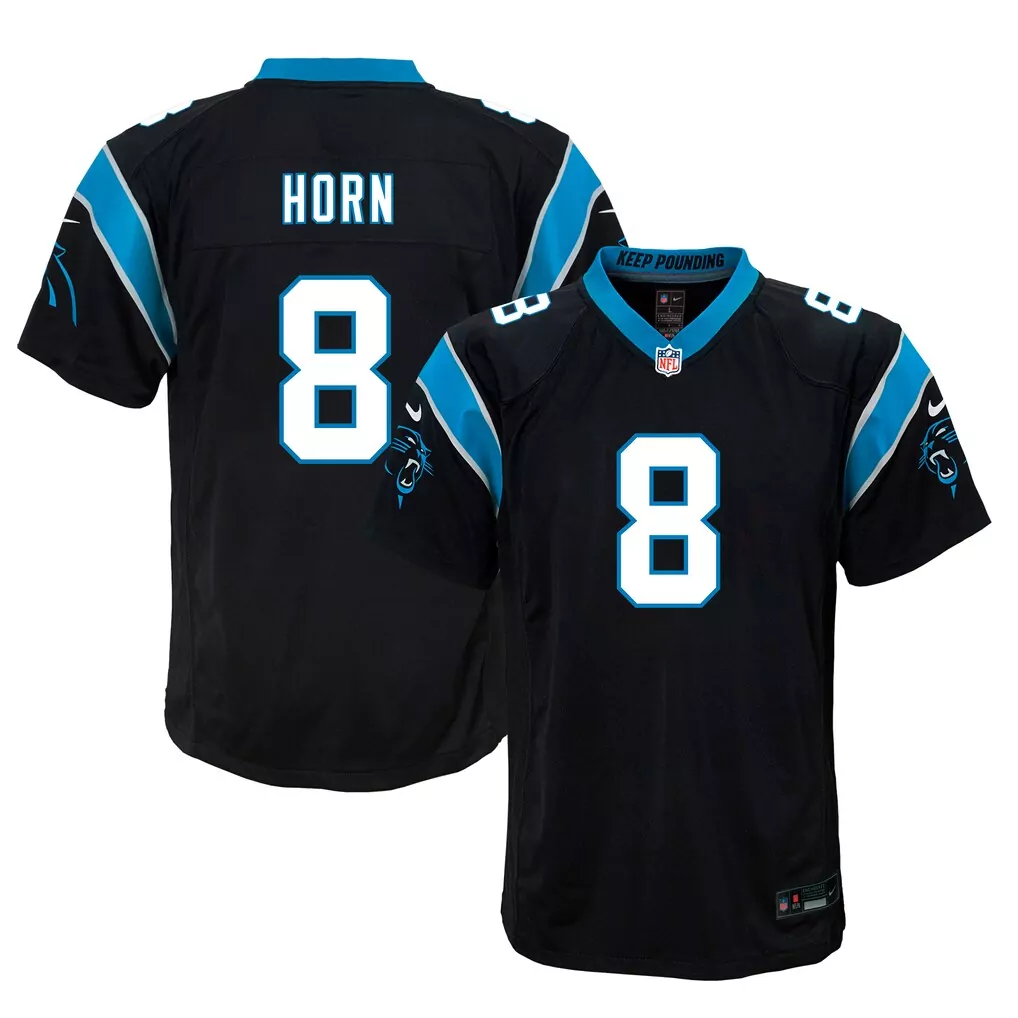 jaycee horn carolina panthers nike youth game jersey black