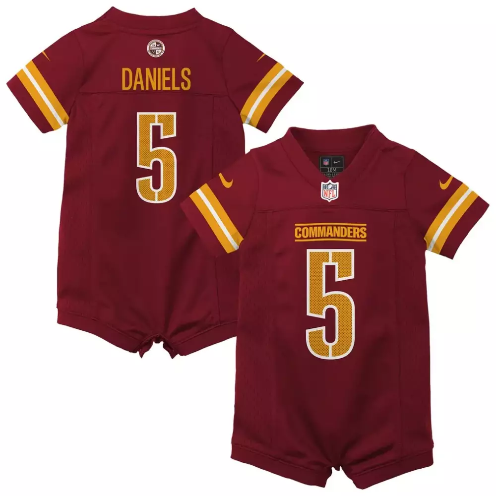 Jayden Daniels Washington Commanders Nike Newborn Infant Game Romper Jersey | Burgundy | For Men, Women & Youth