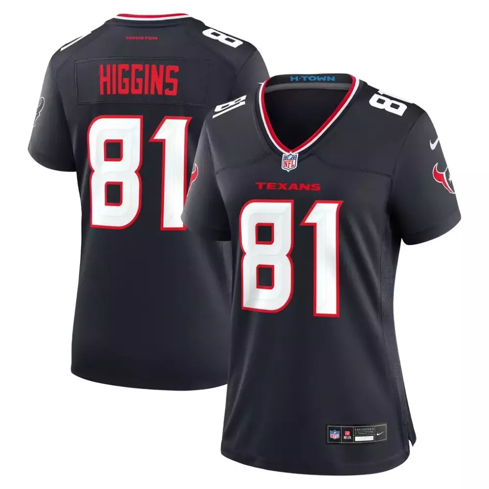 Jayden Higgins Houston Texans Nike Women's Game Jersey | Navy | Fan Gear for Game Day | For Men, Women & Youth