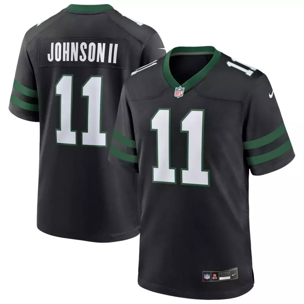 jermaine johnson ii new york jets nike alternate game jersey black