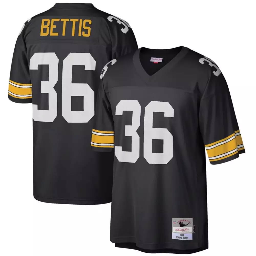 jerome bettis pittsburgh steelers mitchell ness big tall 1996 retired player replica jersey black