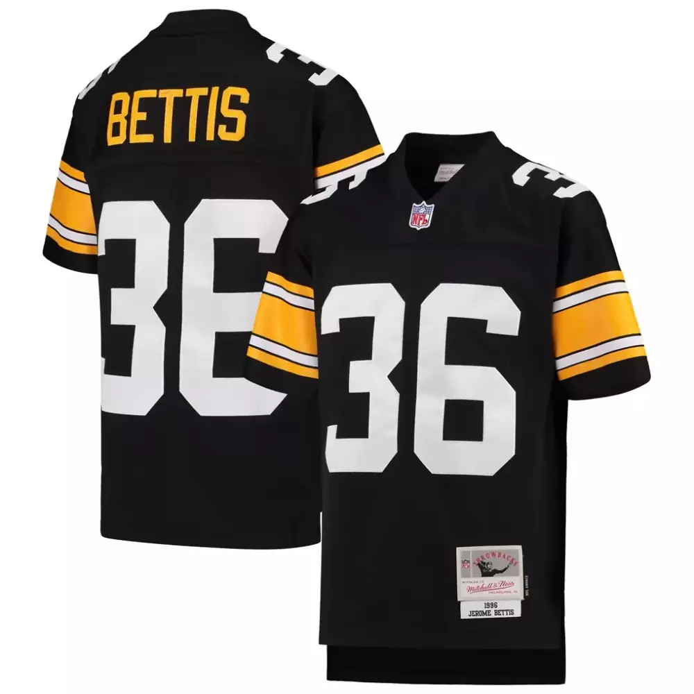 jerome bettis pittsburgh steelers mitchell ness big tall 1996 retired player replica jersey black