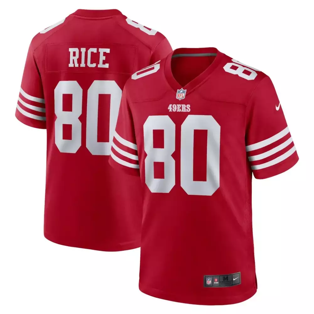Jerry Rice San Francisco 49ers Nike Retired Team Player Game Jersey | Scarlet | Fan Gear for Men, Women & Youth