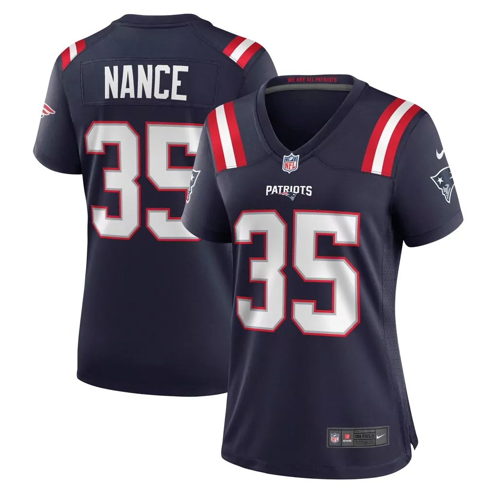 jim nance new england patriots nike women s retired player jersey navy