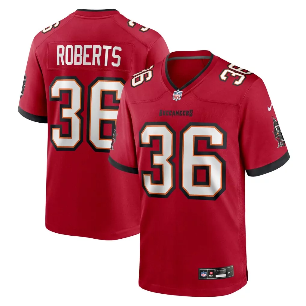 jj roberts tampa bay buccaneers nike team game jersey red