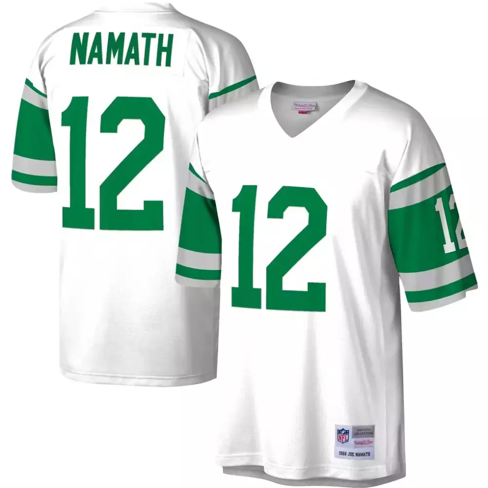 joe namath new york jets mitchell ness legacy replica jersey kelly green